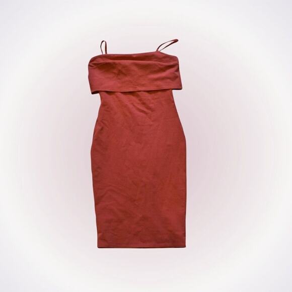 MaiTai Coral Bodycon Midi Dress | Size 4 - Picture 1 of 4